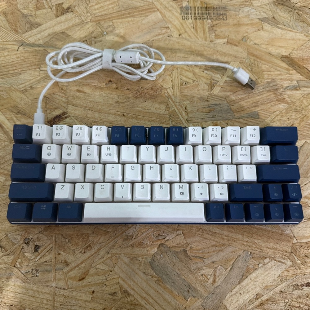HUO JI CQ63 Mechanical Keyboard Blue White 63 Key Wired Gaming 100-6300001
